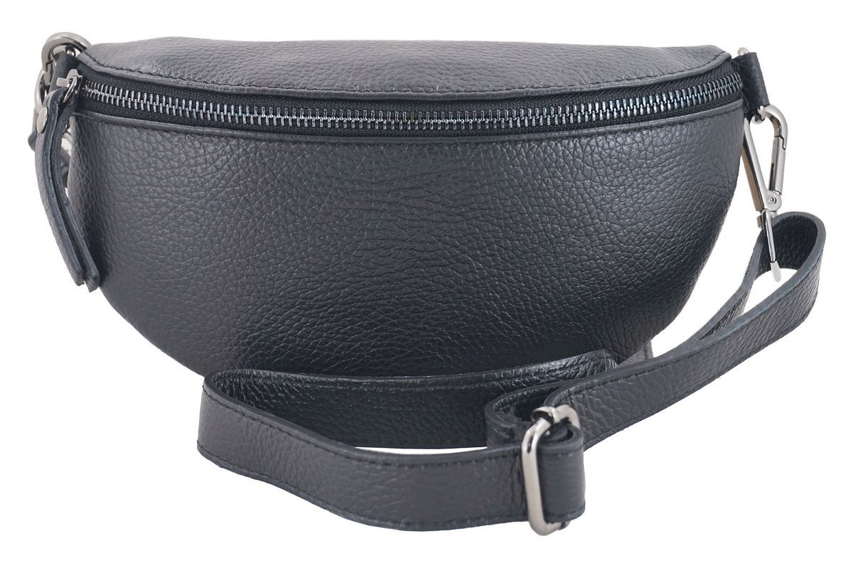 Saszetki / nerka skórzana młodzieżowa - Czarna