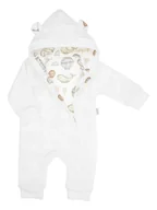 Kombinezony dla dzieci - Chłopięcy kombinezon welurowy z podszewką kremowy Nicol r.56 - miniaturka - grafika 1