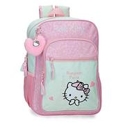 Plecaki szkolne i tornistry - Hello Kitty Paris Plecak szkolny 13.68L Różowy 30x38x12 cms Poliester, Różowy, Mochila Escolar Adaptable a Carro, Plecak szkolny adaptacyjny do wózka - miniaturka - grafika 1