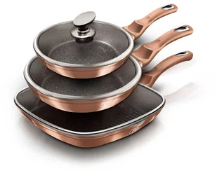 Berlinger Haus Zestaw 3 patelni granitowych rose gold line bh-6195 BH-6195 Kinghoff - Patelnie - miniaturka - grafika 10