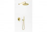 Zestawy prysznicowe - Kohlman QW210AGDR25 AXEL GOLD Zestaw prysznicowy z deszczownic$632 25cm - miniaturka - grafika 1
