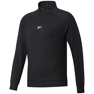 Reebok Męska bluza z kapturem 'Ready Quarter' z zamkiem błyskawicznym (długi rękaw), Czarny, L - Bluzy męskie - miniaturka - grafika 1