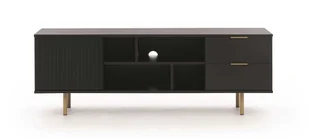 Szafka RTV NUBIA NB-06 w Stylu LOFT Szerokość 150 cm 2 szuflady 1 drzwiczki Czarny mat - Szafki RTV Szafka RTV NUBIA NB-06 w Stylu LOFT Szerokość 150 cm 2 szuflady 1 drzwiczki Czarny mat - Szafki RTV - miniaturka - grafika 1