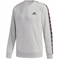 Bluzy męskie - Bluza męska adidas Essentials Tape Sweatshirt szara GD5447 S - miniaturka - grafika 1