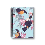 Zeszyty szkolne - Penmate Brulion A5 w twardej oprawie w spirali Tukan kratka 80 kartek - miniaturka - grafika 1