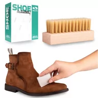 Środki do obuwia i ubrań - Zestaw do czyszczenia obuwia drewniana szczotka do butów z gumką SULPO - miniaturka - grafika 1