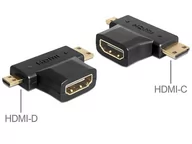 Adaptery i przejściówki - Delock Adapter HDMI (F) -> HDMI-C mini (M) + HDMI-D micro (M) 65446 - miniaturka - grafika 1