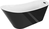 Wanny - Mexen Alta wanna wolnostojąca 170 x 75 cm, biała/czarna, przelew czarny - 52141707575-70 - miniaturka - grafika 1