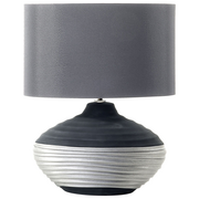 Lampy stojące - Beliani Lampa stołowa Lampka nocna porcelanowa szara LIMA 21395 - miniaturka - grafika 1