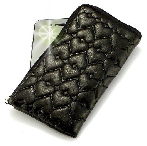 PhoneMate Mademoiselle etui na karty - Etui z imprezą brokatową niebieski neonowy pasek na nadgarstek do Sony Ericsson S302 walizki/portfela, etui na karty - czarny
