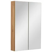 Szafki łazienkowe - Szafka łazienkowa z lustrem lustrzana wisząca do łazienki dąb wotan 60 cm - miniaturka - grafika 1