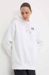 Under Armour bluza damska kolor biały z kapturem gładka - Bluzy damskie - miniaturka - grafika 1