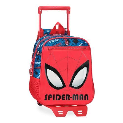 Joumma Marvel Spiderman Authentic Plecak przedszkolny z wózkiem Czerwony 23x28x10 cm Poliester 6,44L, Czerwone, Plecak przedszkolny z wózkiem