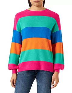 ONLY Damski sweter Onlatia L/S Stripe KNT Noos sweter z dzianiny, fuksja purpurowy/paski: zielony bee/Victoria Blue/persymmon pomarańczowy, XXS - Swetry damskie - miniaturka - grafika 1