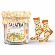 Skarpetki damskie - Skarpetki damskie kolorowe SOXO sałatka jarzynowa w słoiku z ozdobną serwetką 35–40 - miniaturka - grafika 1