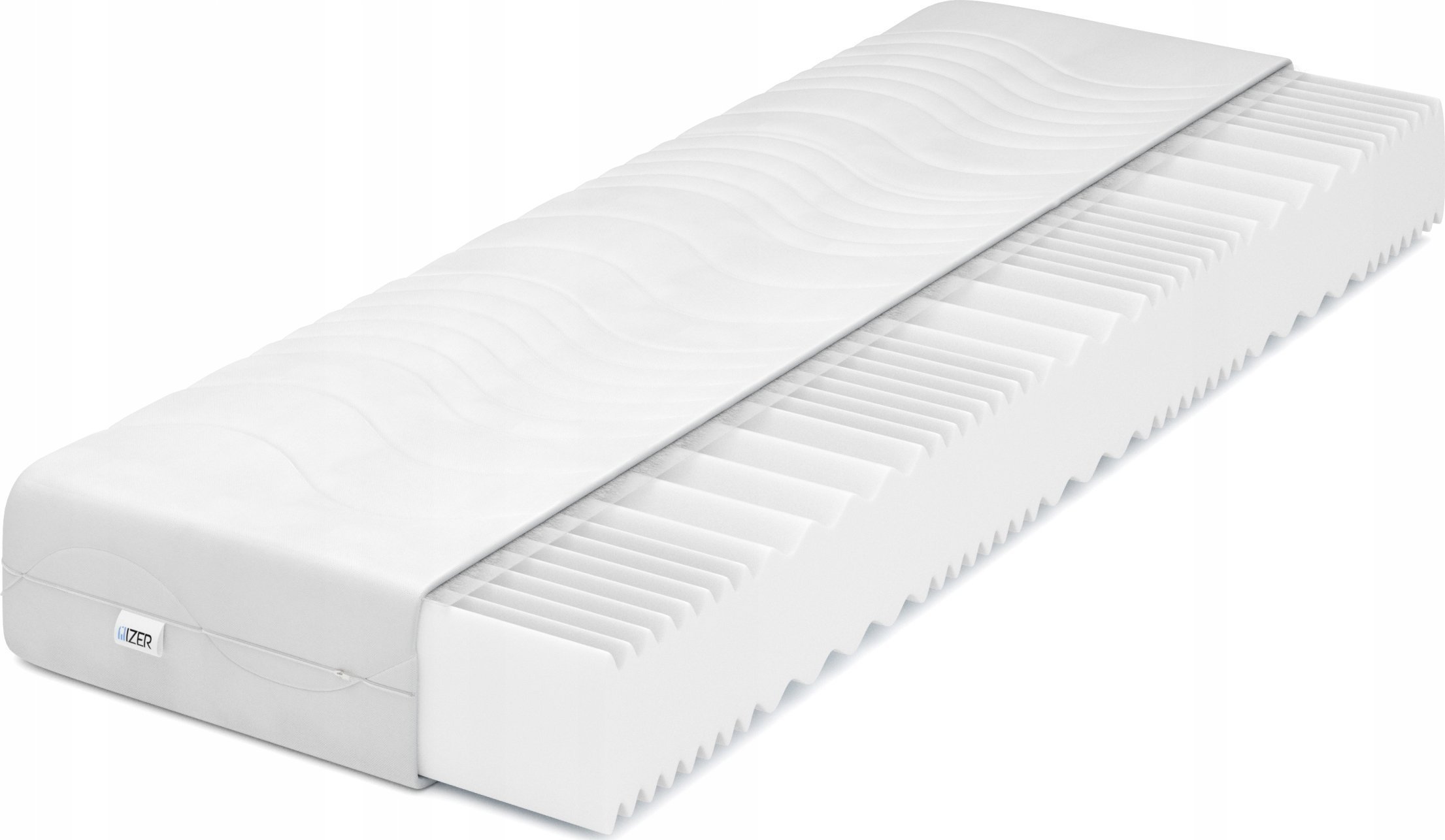 Materac piankowy Fala 120x190 22cm Dwustronny H3/H3 7 stref Pikowany pokrowiec