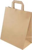 Akcesoria do pakowania - Torba papierowa z uchwytem płaskim KRAFT 26x14x30CM 50szt. - miniaturka - grafika 1