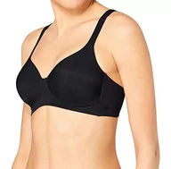 Biustonosze - Triumph Damski współczesny miękki + bawełniany P T-Shirt biustonosz, czarny, 46D, Czarny, 100D - miniaturka - grafika 1