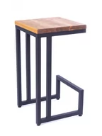 Taborety i hokery - Hoker barowy loft 65 cm- jasny brąz - miniaturka - grafika 1