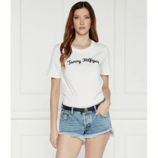 Tommy Hilfiger T-shirt | Regular Fit - Koszulki i topy damskie - miniaturka - grafika 1