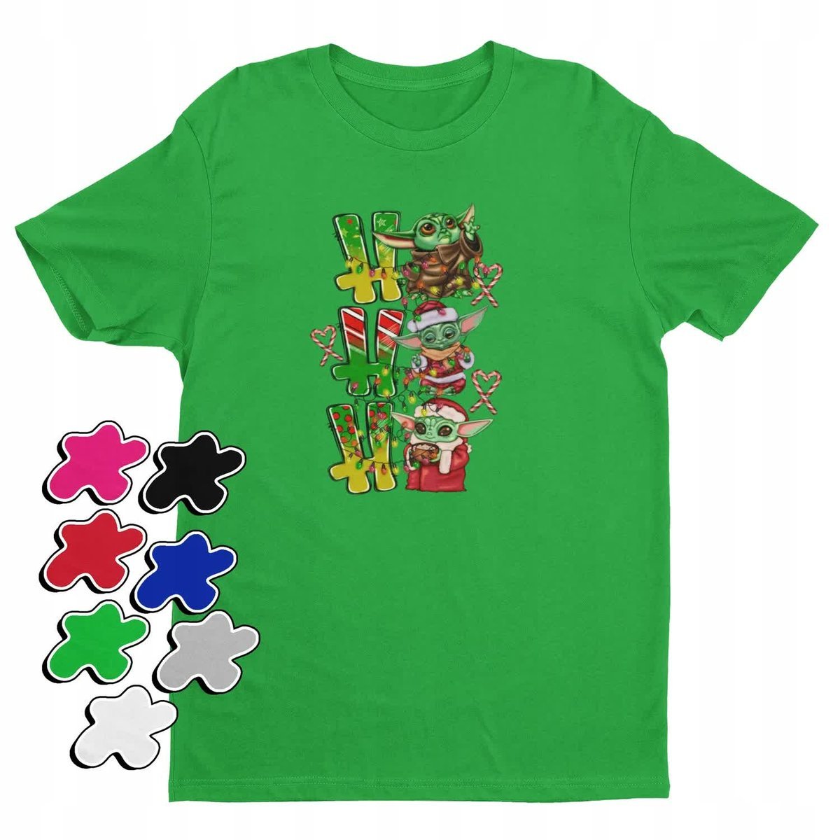 Koszulka T-Shirt Dziecięca Z Nadrukiem Grinch Święta Prezent -M 134-140