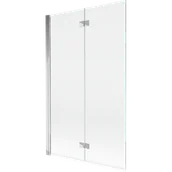 Parawany nawannowe - Mexen Mist parawan nawannowy 2-skrzydłowy lewy 110 x 150 cm, transparent, chrom - 8A9-110-002-01-00-L - miniaturka - grafika 1