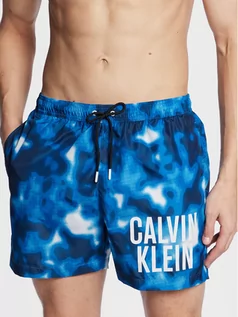 Kąpielówki męskie - Calvin Klein Swimwear Szorty kąpielowe KM0KM00795 Niebieski Regular Fit - grafika 1