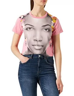 Koszulki i topy damskie - Desigual Damska koszulka Ts_face, Czerwony, S - grafika 1