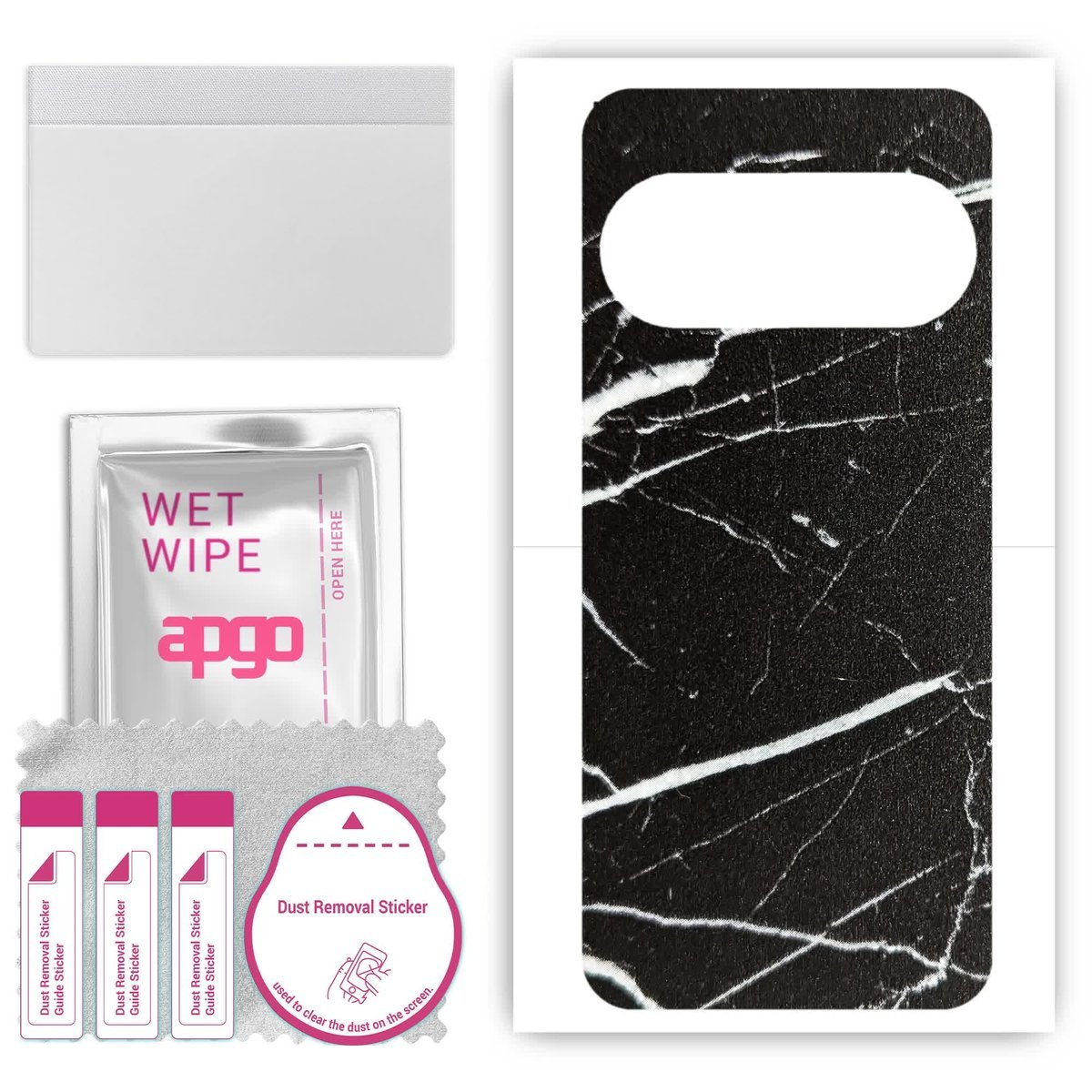 Folia naklejka skórka strukturalna na TYŁ do Google Pixel 9 - Marmur Ciemny - apgo SKINS