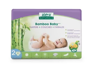 Aleva Naturals Bambusowe Pieluchy Rozmiar 2 (3-8kg) 30szt. - Pieluchy - miniaturka - grafika 1