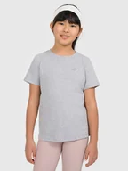 Koszulki dla dziewczynek - 4F T-shirt gładki dziewczęcy - szary 164 (13-14 lat) - miniaturka - grafika 1