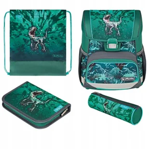 Tornister Herlitz Loop Plus Green Rex – zestaw - Zestawy szkolne - miniaturka - grafika 2