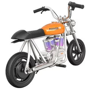 Elektryczny motocykl dla dzieci HYPER GOGO Pioneer 12 Plus z aplikacją, 5.2Ah 160W z oponami 12'x3', zasięg 12KM - pomarańczowy - Motocykle - miniaturka - grafika 5