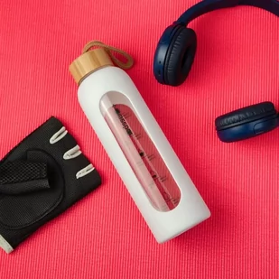 Wessper B1 Borosilicate 500 ml Szklana butelka na wodę z miarką motywacyjną z białym etui - Butelki filtrujące - miniaturka - grafika 7