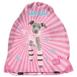 Worek różowy na obuwie buty sportowe WF Pies Piesek Studio Pets - Worki na buty - miniaturka - grafika 1