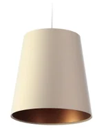 Lampy stojące - Kremowo-miedziana lampa wisząca z abażurem - 3X S405 Teglor - miniaturka - grafika 1