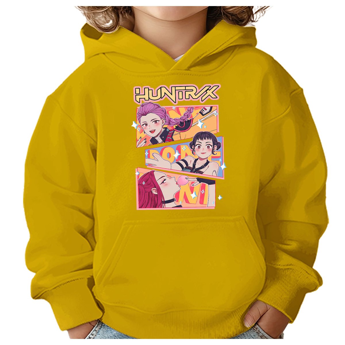BLUZA DZIECIĘCA KPOP DEMON HUNTERS HUNTRIX 110-116 Z KAPTUREM BAWEŁNIANA
