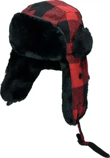 Fox Czapka uszatka w czerwoną kratę r. XL - Czapki damskie - miniaturka - grafika 1
