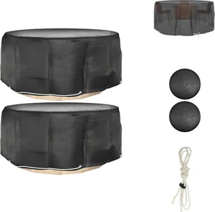 vidaXL Pokrowce na meble ogrodowe 2 szt. 10 oczek Ø260x90 cm okrągłe - Pokrowce ochronne na meble ogrodowe - Pokrowce na meble ogrodowe - miniaturka - grafika 1