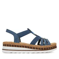 Sandały damskie - Sandały Rieker V7909-12 Granatowy - miniaturka - grafika 1