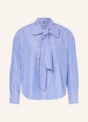Bluzki damskie - Tommy Hilfiger Bluzka Z Wiązaniem Pod Szyją blau - miniaturka - grafika 1