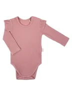 Body dla niemowląt - Dziewczęce Body bawełniane długi rękaw Prążkowany wrzosowy, Nicol,r.74 - miniaturka - grafika 1