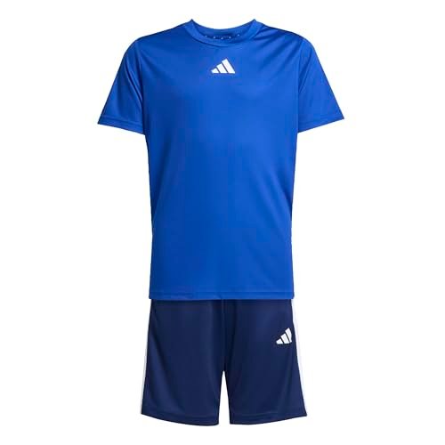 adidas Uniseks - dzieci TRAIN ESSENTIALS 3-STRIPES T-SHIRT SET, team royal blue/white, 9-10 Years
