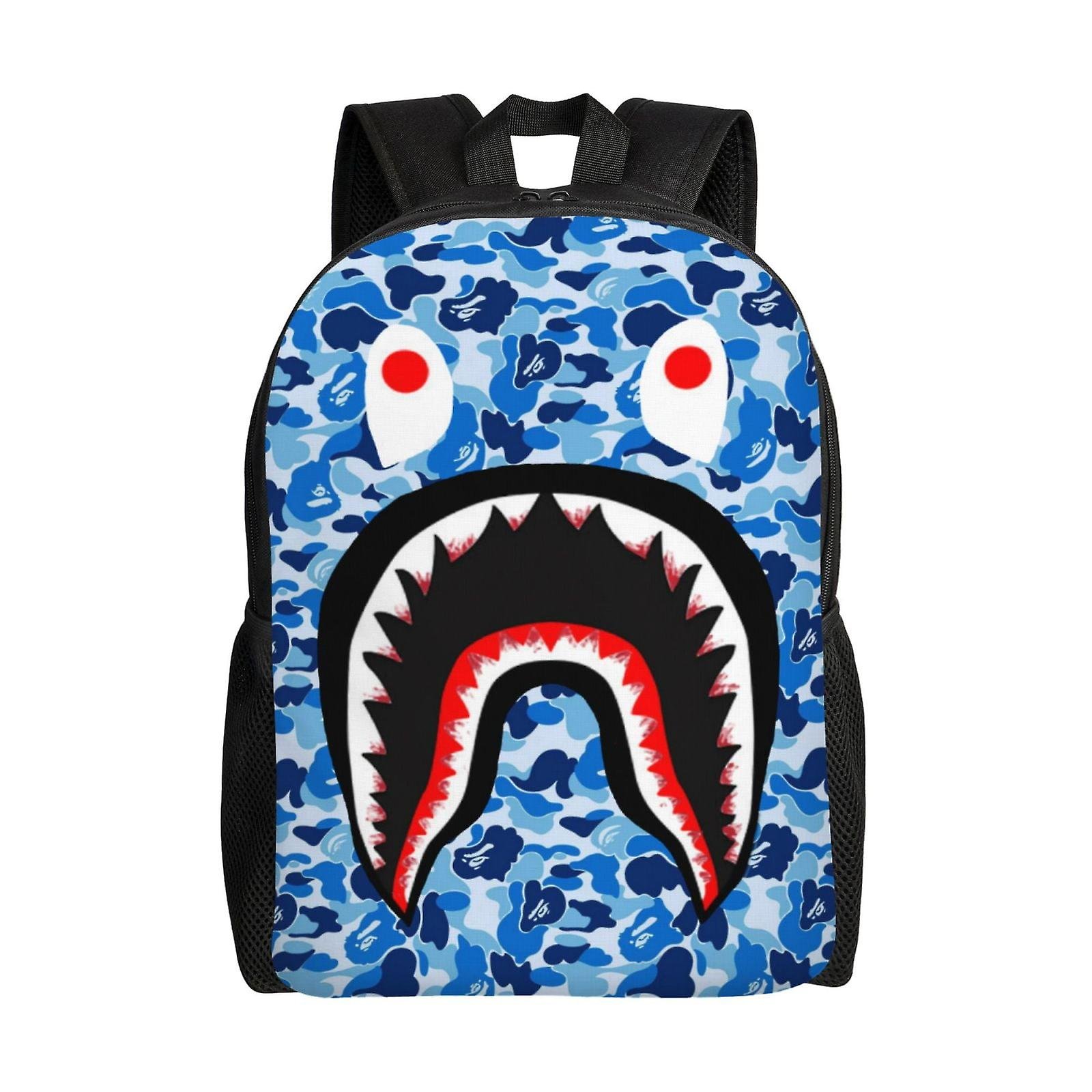 Hip Hop Kamuflaż Bape Shark Plecak Wodoodporny College Tornistry Bookbag Podróże Piesze wycieczki Camping Plecak dla dorosłych Nastolatki Chłopcy D...