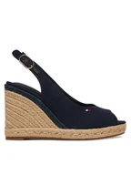 Espadryle damskie - Tommy Hilfiger Espadryle Flag High Wedge Espad Slingback FW0FW09343 Granatowy - miniaturka - grafika 1
