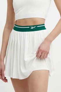 Spódnice - Reebok Classic spódnica sportowa Retro Court kolor beżowy mini rozkloszowana 100075523 - grafika 1