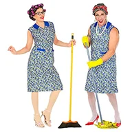 Płaszcze damskie - Widmann 48613 Kostium gospodyni domowej, sukienka, płaszcz, gospodyni tynkowej, babci, imprezy tematyczne, karnawał, unisex – dla dorosłych, wielokolorowy, XXL - miniaturka - grafika 1