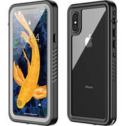 Etui i futerały do telefonów - D-Pro 360° Waterproof Case IP68 etui wodoodporne wodoszczelne do iPhone X/XS (Black) - miniaturka - grafika 1