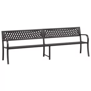 Lumarko Podwójna ławka ogrodowa, 246 cm, czarna, stalowa - Ławki ogrodowe - miniaturka - grafika 3