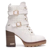 Botki damskie - Botki Mustang 1505-501 Biały - miniaturka - grafika 1